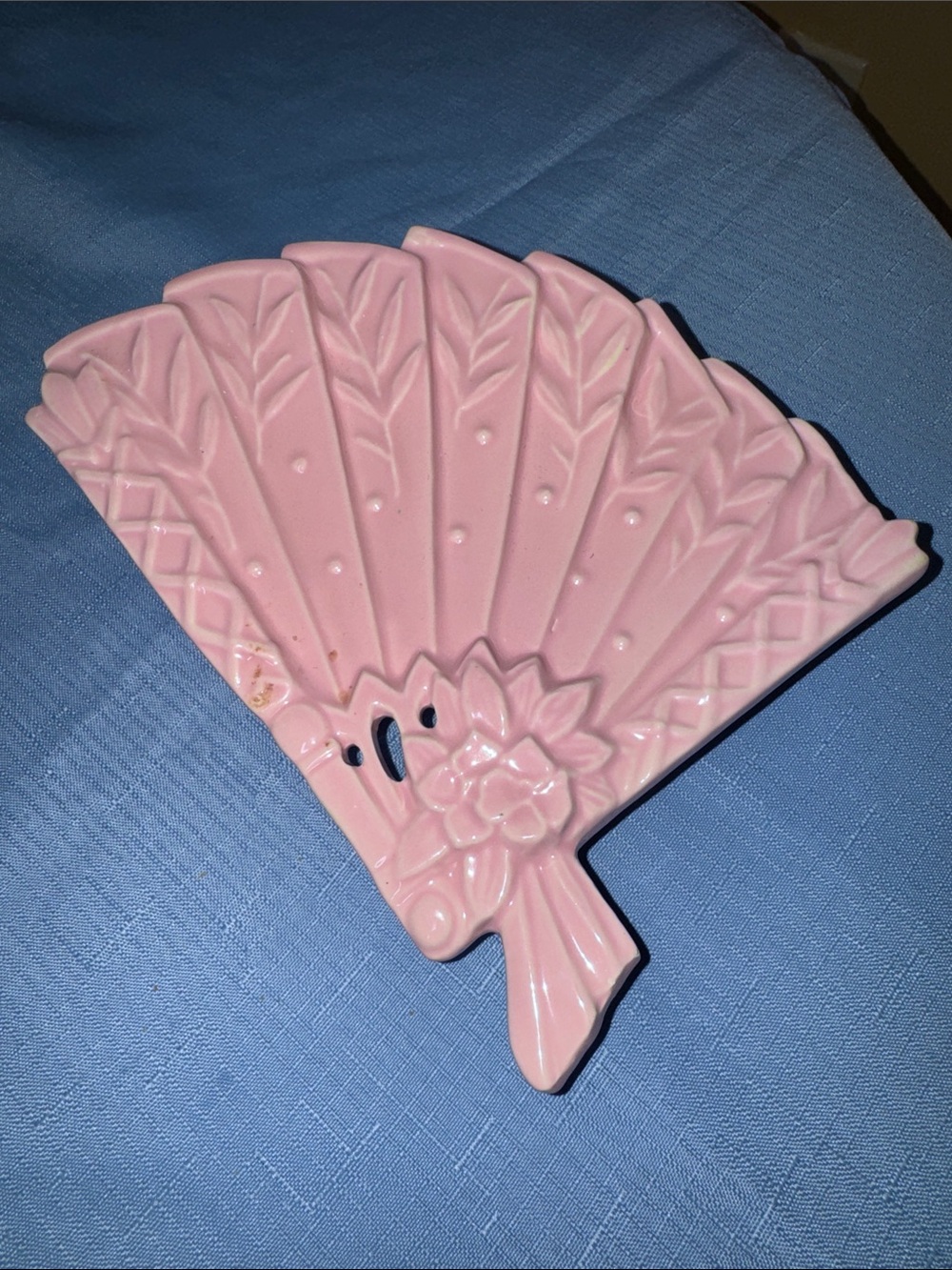 McCoy Pottery Pink Wall Pocket Planter Vase USA Fan Shaped